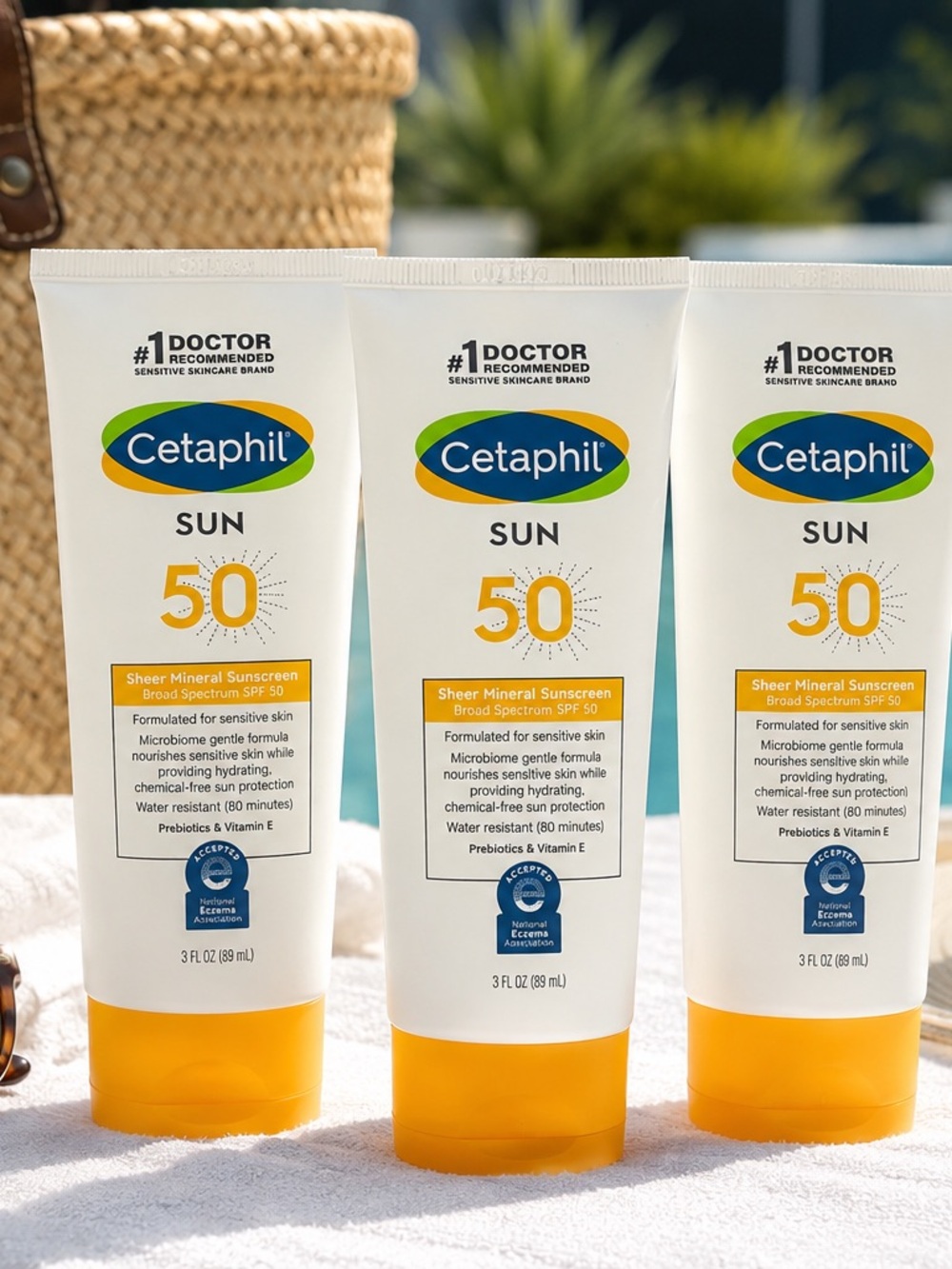 Cetaphil Sun Sheer Mineral Sunscreen SPF 50 — White & Yellow